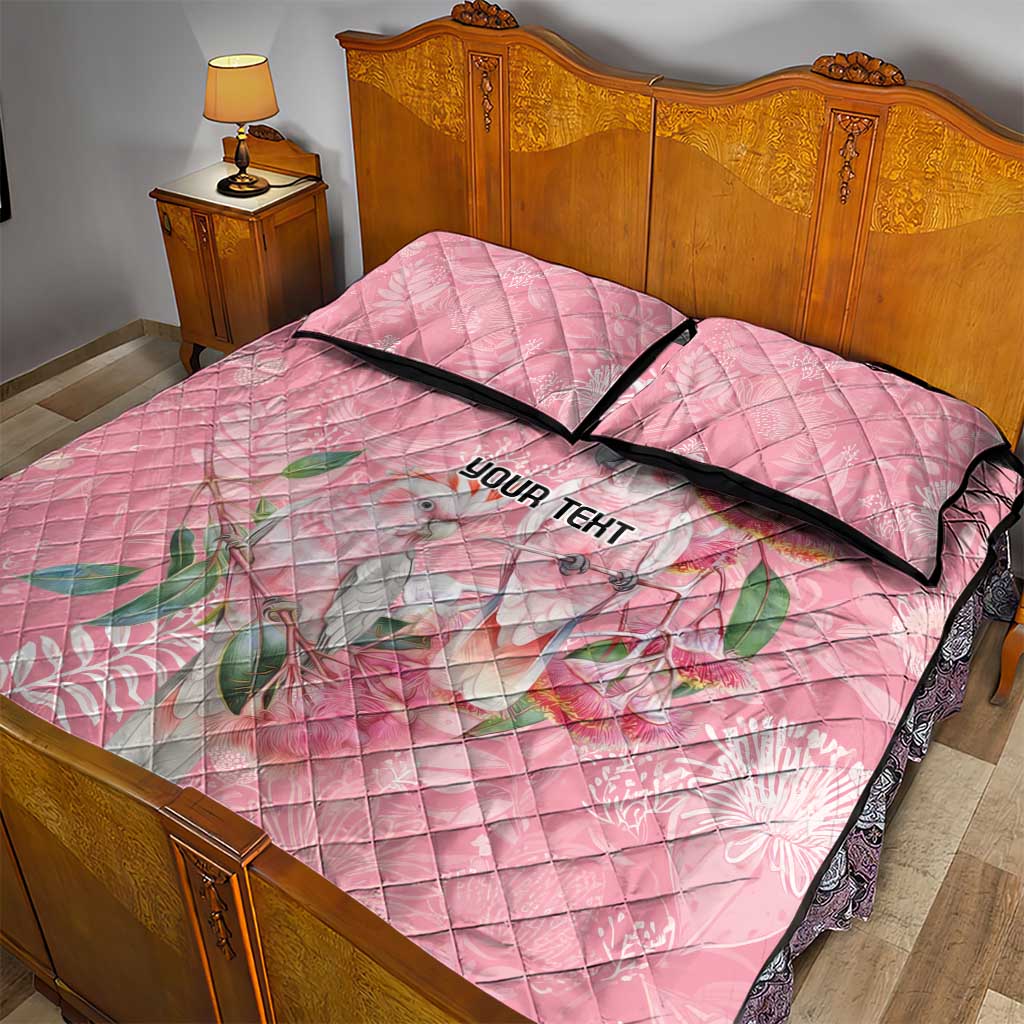 Personalised Galah Cockatoo Eucalyptus Flowers Quilt Bed Set Australian Breast Cancer Spirit - Aussie Hoodie