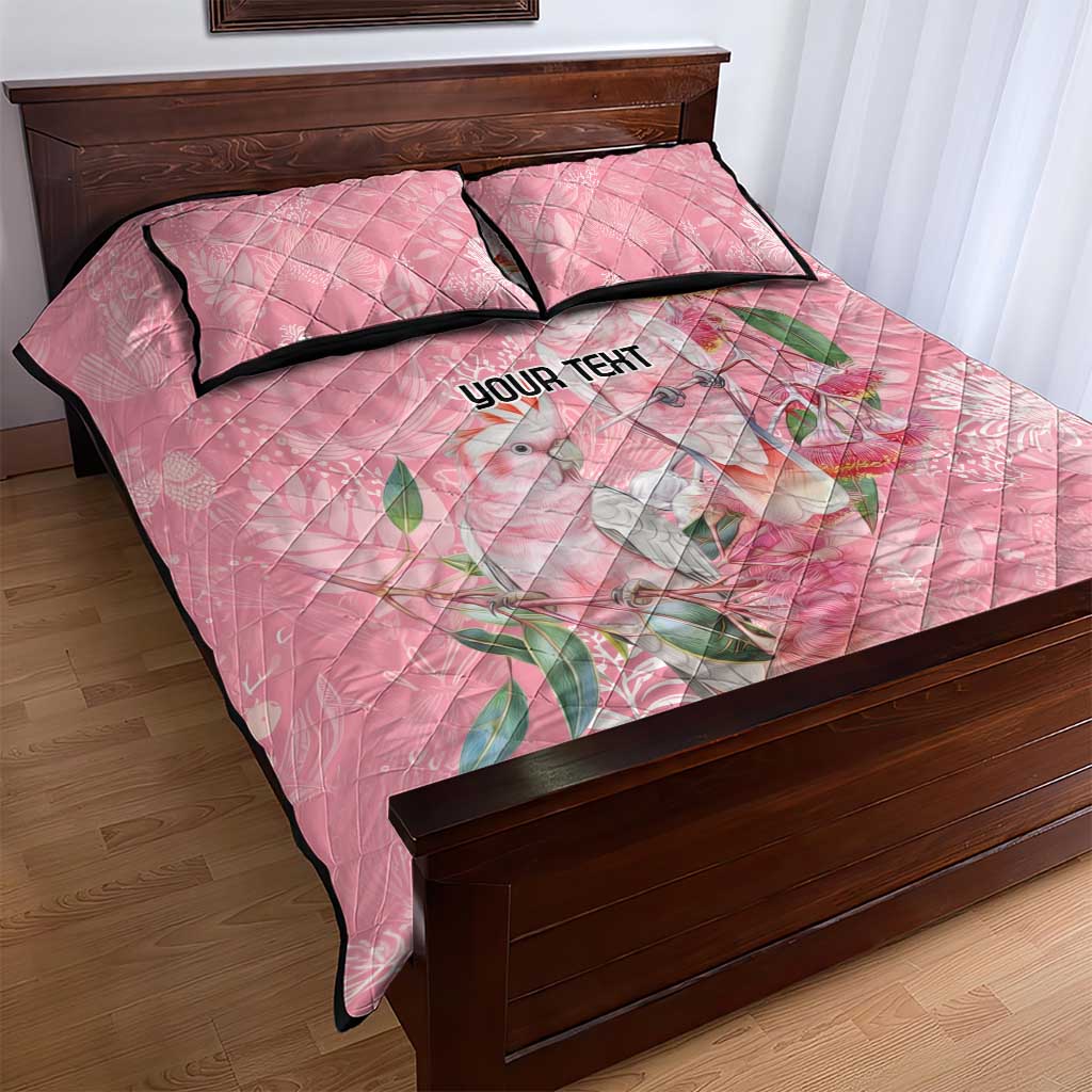 Personalised Galah Cockatoo Eucalyptus Flowers Quilt Bed Set Australian Breast Cancer Spirit - Aussie Hoodie