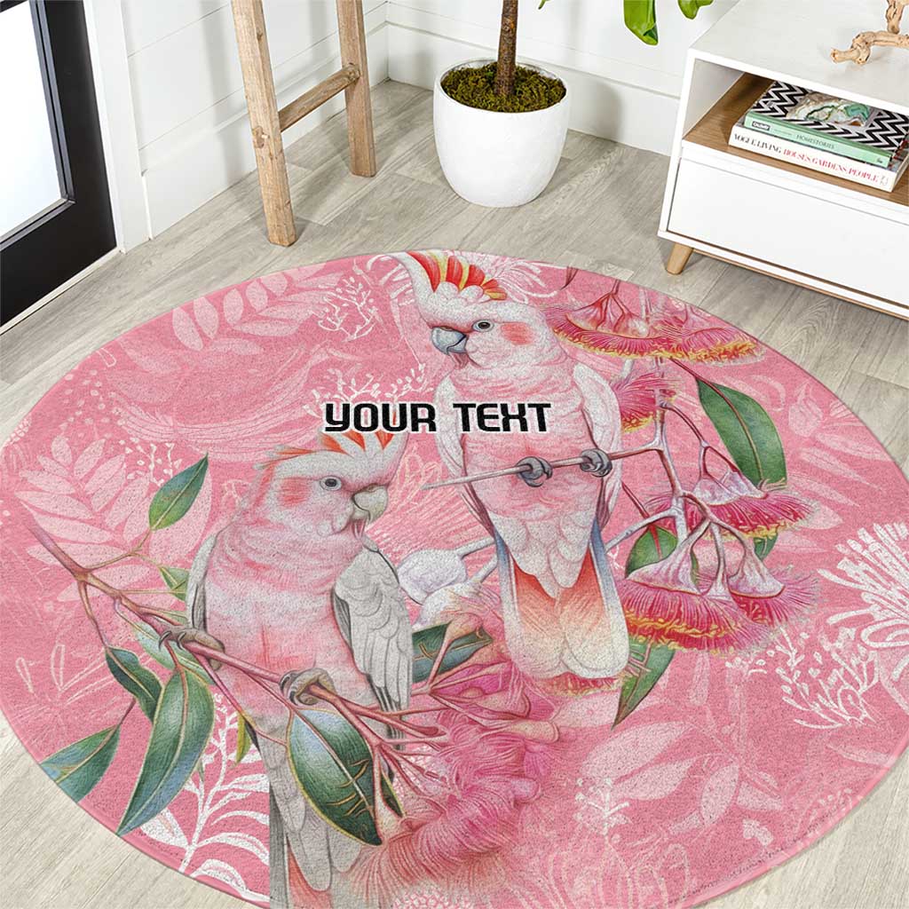 Personalised Galah Cockatoo Eucalyptus Flowers Round Carpet Australian Breast Cancer Spirit - Aussie Hoodie