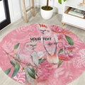 Personalised Galah Cockatoo Eucalyptus Flowers Round Carpet Australian Breast Cancer Spirit - Aussie Hoodie