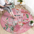 Personalised Galah Cockatoo Eucalyptus Flowers Round Carpet Australian Breast Cancer Spirit - Aussie Hoodie