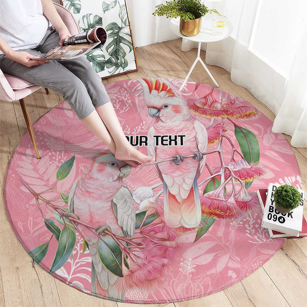 Personalised Galah Cockatoo Eucalyptus Flowers Round Carpet Australian Breast Cancer Spirit - Aussie Hoodie