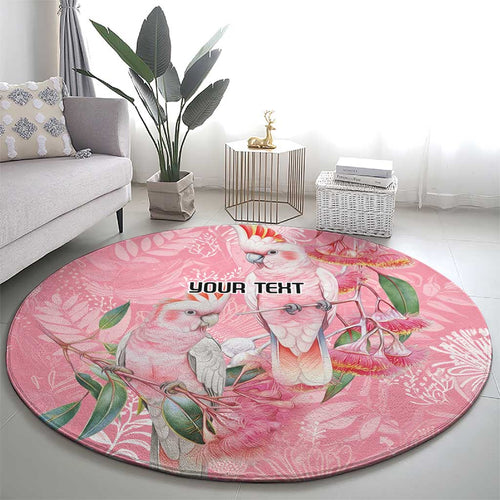 Personalised Galah Cockatoo Eucalyptus Flowers Round Carpet Australian Breast Cancer Spirit - Aussie Hoodie