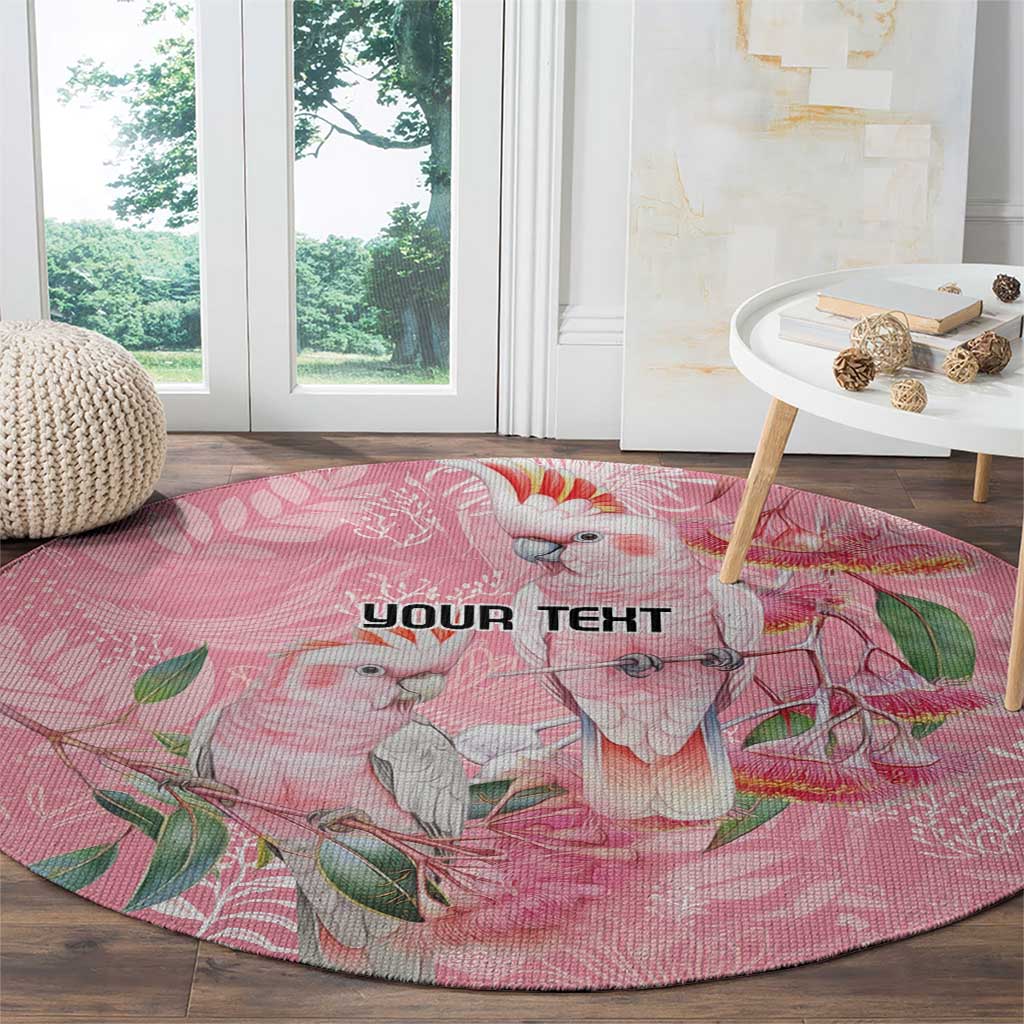 Personalised Galah Cockatoo Eucalyptus Flowers Round Carpet Australian Breast Cancer Spirit - Aussie Hoodie