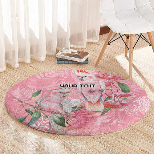 Personalised Galah Cockatoo Eucalyptus Flowers Round Carpet Australian Breast Cancer Spirit - Aussie Hoodie