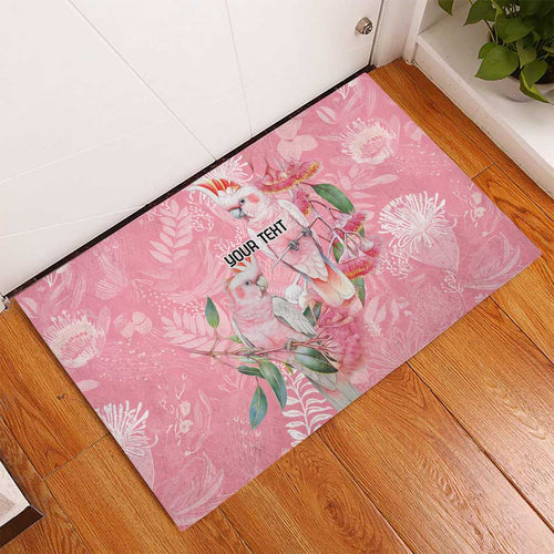 Personalised Galah Cockatoo Eucalyptus Flowers Rubber Doormat Australian Breast Cancer Spirit - Aussie Hoodie