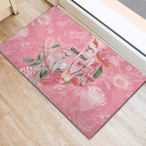 Personalised Galah Cockatoo Eucalyptus Flowers Rubber Doormat Australian Breast Cancer Spirit - Aussie Hoodie