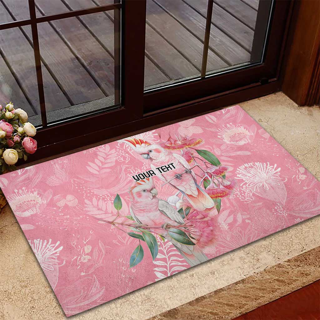 Personalised Galah Cockatoo Eucalyptus Flowers Rubber Doormat Australian Breast Cancer Spirit - Aussie Hoodie