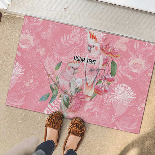 Personalised Galah Cockatoo Eucalyptus Flowers Rubber Doormat Australian Breast Cancer Spirit - Aussie Hoodie