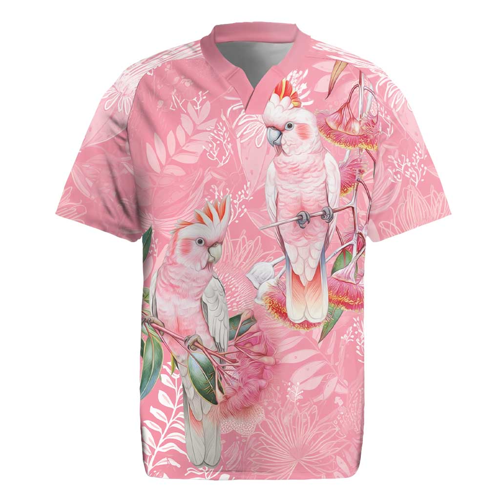 Personalised Galah Cockatoo Eucalyptus Flowers Rugby Jersey Australian Breast Cancer Spirit - Aussie Hoodie