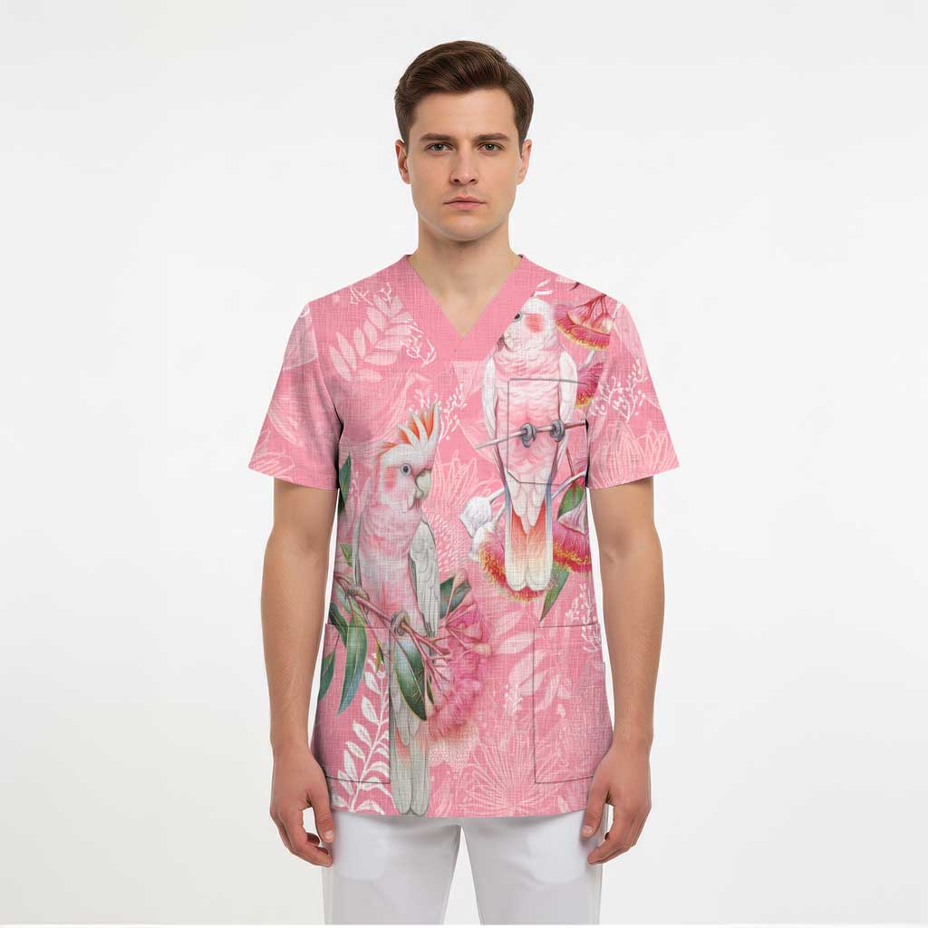 Personalised Galah Cockatoo Eucalyptus Flowers Scrub Top Australian Breast Cancer Spirit - Aussie Hoodie