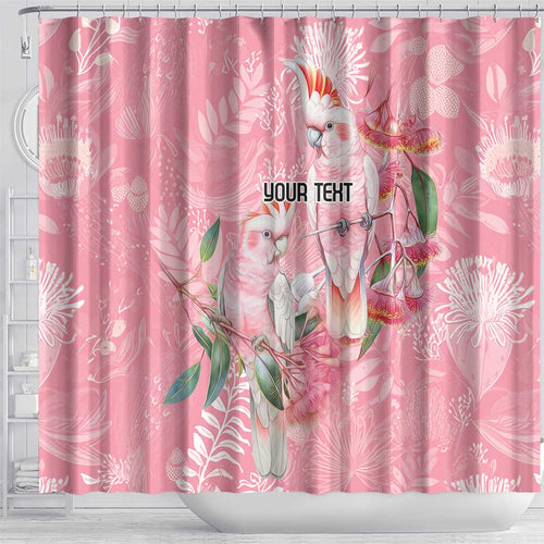 Personalised Galah Cockatoo Eucalyptus Flowers Shower Curtain Australian Breast Cancer Spirit - Aussie Hoodie