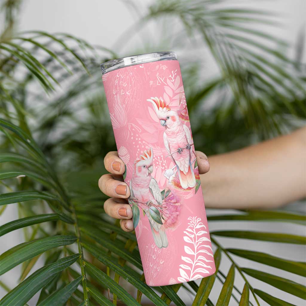 Personalised Galah Cockatoo Eucalyptus Flowers Skinny Tumbler Australian Breast Cancer Spirit - Aussie Hoodie