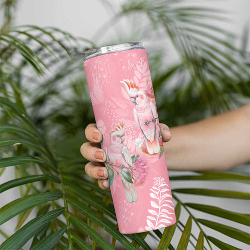 Personalised Galah Cockatoo Eucalyptus Flowers Skinny Tumbler Australian Breast Cancer Spirit - Aussie Hoodie