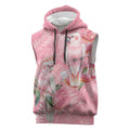 Personalised Galah Cockatoo Eucalyptus Flowers Sleeveless Hoodie Australian Breast Cancer Spirit - Aussie Hoodie
