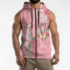 Personalised Galah Cockatoo Eucalyptus Flowers Sleeveless Zip Hoodie Australian Breast Cancer Spirit LT9