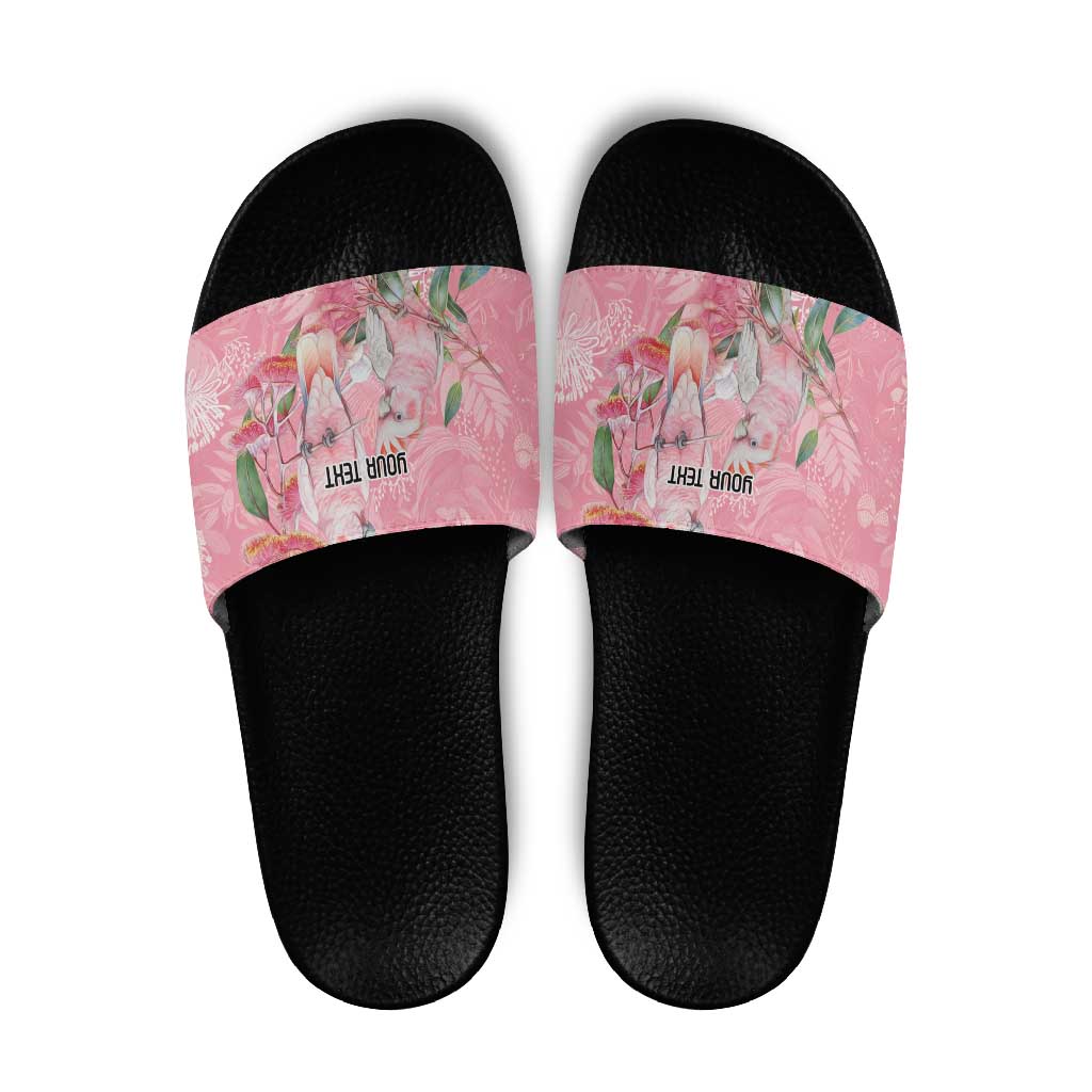 Personalised Galah Cockatoo Eucalyptus Flowers Slide Sandals Australian Breast Cancer Spirit - Aussie Hoodie