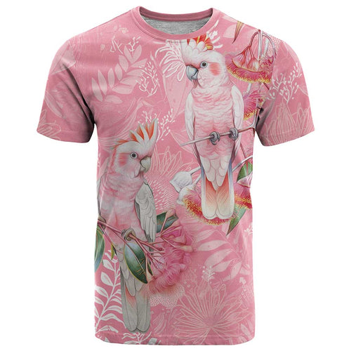 Personalised Galah Cockatoo Eucalyptus Flowers T Shirt Australian Breast Cancer Spirit - Aussie Hoodie