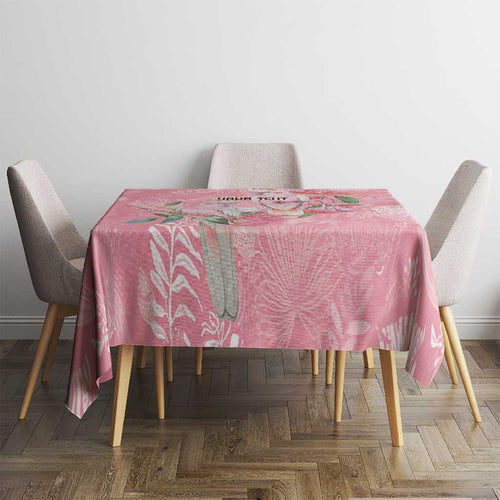 Personalised Galah Cockatoo Eucalyptus Flowers Tablecloth Australian Breast Cancer Spirit - Aussie Hoodie