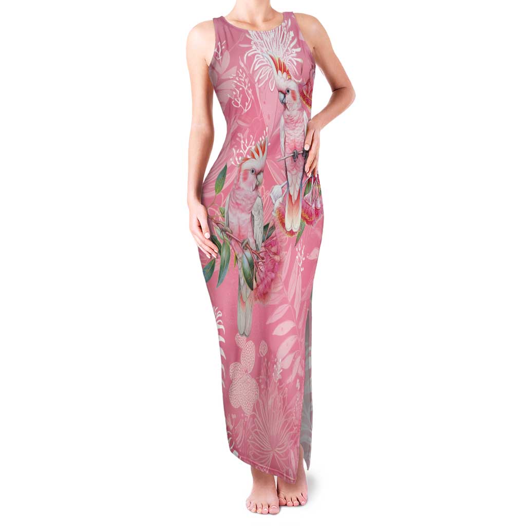 Personalised Galah Cockatoo Eucalyptus Flowers Tank Maxi Dress Australian Breast Cancer Spirit - Aussie Hoodie