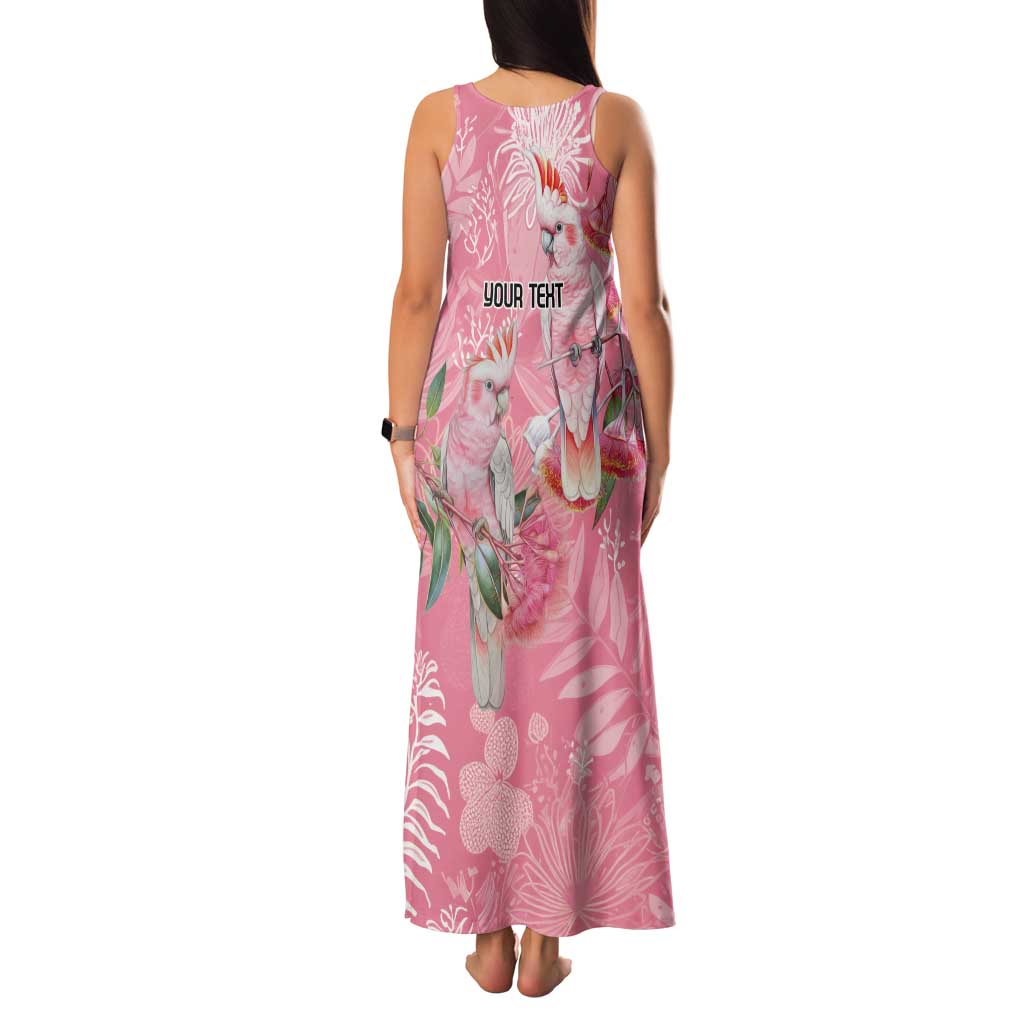 Personalised Galah Cockatoo Eucalyptus Flowers Tank Maxi Dress Australian Breast Cancer Spirit - Aussie Hoodie