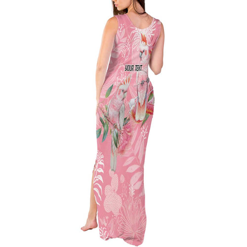 Personalised Galah Cockatoo Eucalyptus Flowers Tank Maxi Dress Australian Breast Cancer Spirit - Aussie Hoodie