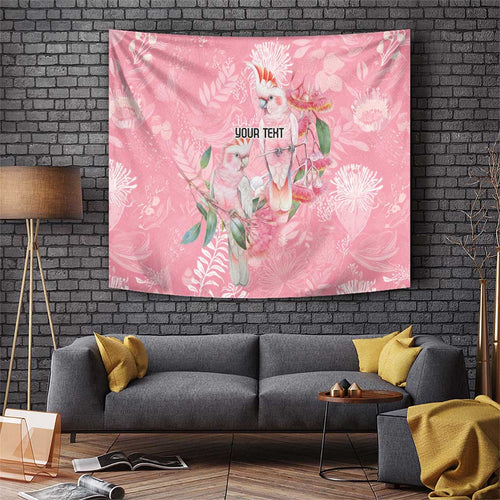 Personalised Galah Cockatoo Eucalyptus Flowers Tapestry Australian Breast Cancer Spirit - Aussie Hoodie