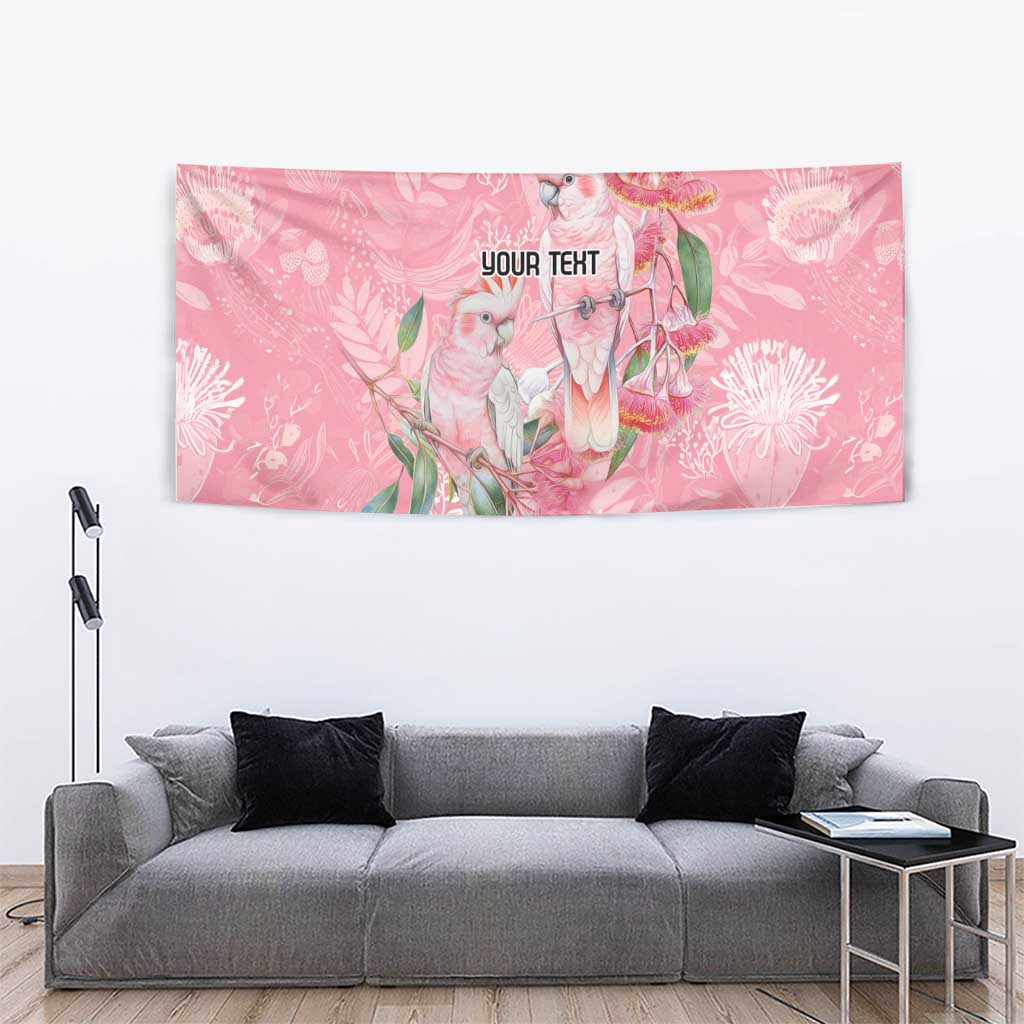 Personalised Galah Cockatoo Eucalyptus Flowers Tapestry Australian Breast Cancer Spirit - Aussie Hoodie