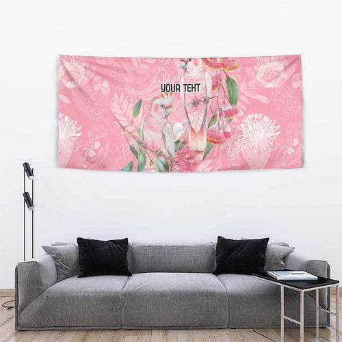 Personalised Galah Cockatoo Eucalyptus Flowers Tapestry Australian Breast Cancer Spirit - Aussie Hoodie