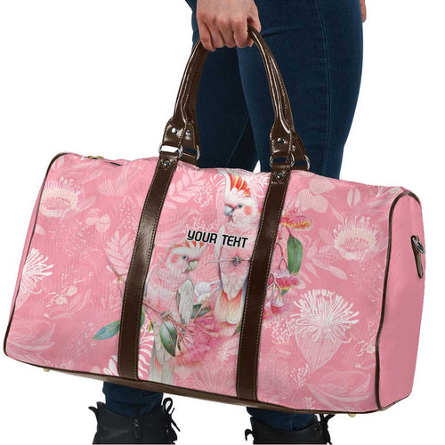 Personalised Galah Cockatoo Eucalyptus Flowers Travel Bag Australian Breast Cancer Spirit - Aussie Hoodie