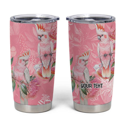 Personalised Galah Cockatoo Eucalyptus Flowers Tumbler Cup Australian Breast Cancer Spirit - Aussie Hoodie