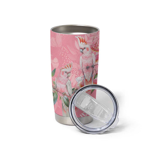Personalised Galah Cockatoo Eucalyptus Flowers Tumbler Cup Australian Breast Cancer Spirit - Aussie Hoodie