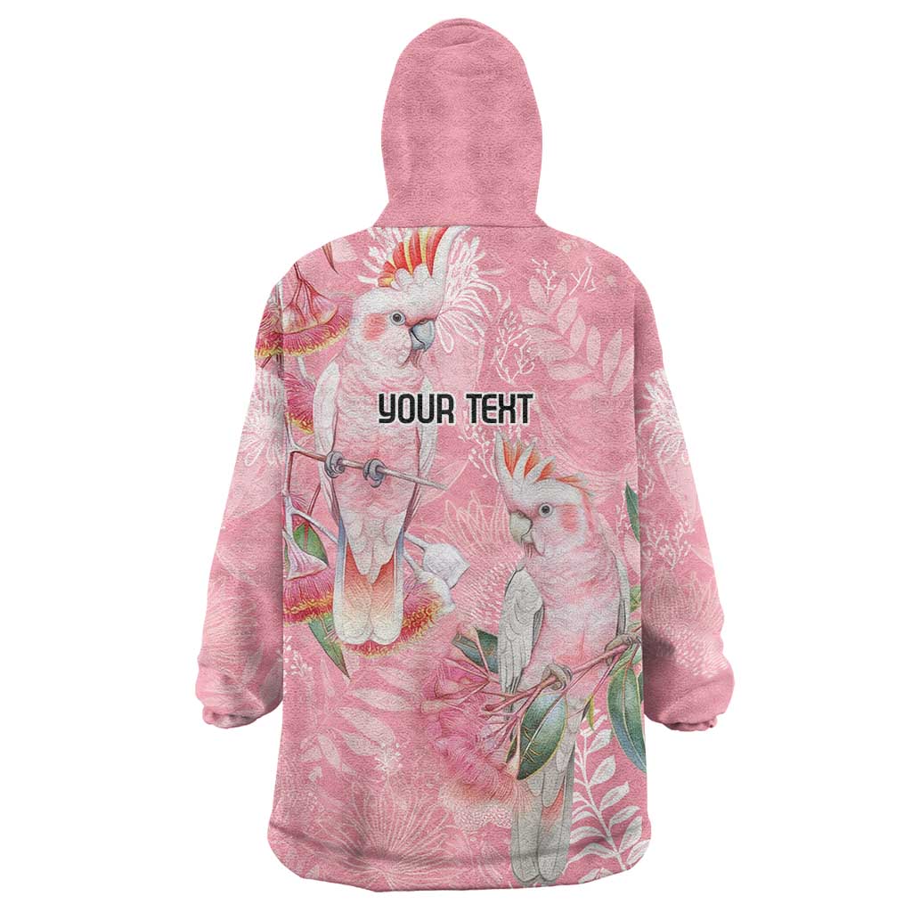 Personalised Galah Cockatoo Eucalyptus Flowers Wearable Blanket Hoodie Australian Breast Cancer Spirit - Aussie Hoodie