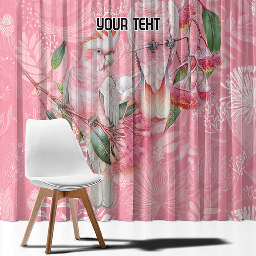 Personalised Galah Cockatoo Eucalyptus Flowers Window Curtain Australian Breast Cancer Spirit - Aussie Hoodie