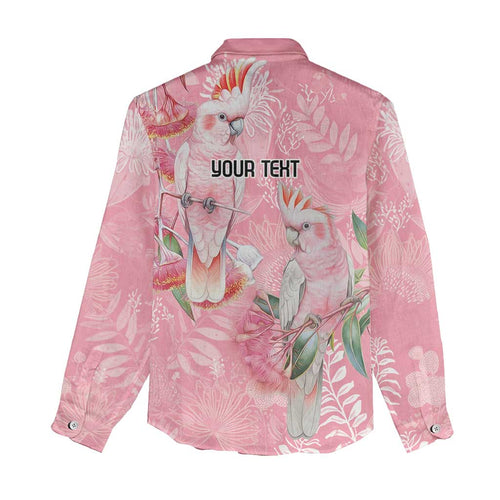 Personalised Galah Cockatoo Eucalyptus Flowers Women Casual Shirt Australian Breast Cancer Spirit - Aussie Hoodie