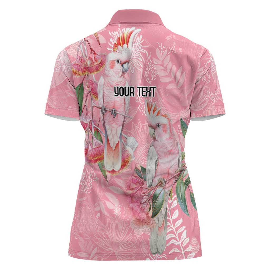 Personalised Galah Cockatoo Eucalyptus Flowers Women Polo Shirt Australian Breast Cancer Spirit - Aussie Hoodie