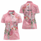 Personalised Galah Cockatoo Eucalyptus Flowers Women Polo Shirt Australian Breast Cancer Spirit - Aussie Hoodie