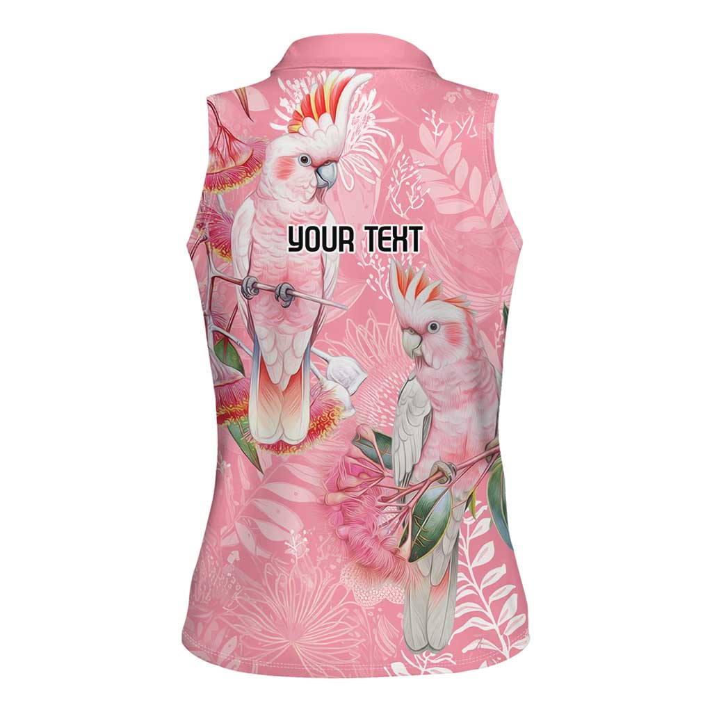 Personalised Galah Cockatoo Eucalyptus Flowers Women Sleeveless Polo Shirt Australian Breast Cancer Spirit - Aussie Hoodie