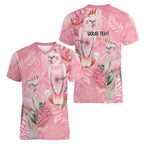 Personalised Galah Cockatoo Eucalyptus Flowers Women V-Neck T-Shirt Australian Breast Cancer Spirit - Aussie Hoodie