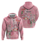 Personalised Galah Cockatoo Eucalyptus Flowers Zip Hoodie Australian Breast Cancer Spirit - Aussie Hoodie