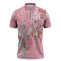 Personalised Galah Cockatoo Eucalyptus Flowers Zipper Polo Shirt Australian Breast Cancer Spirit - Aussie Hoodie