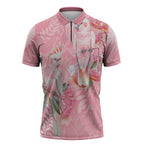 Personalised Galah Cockatoo Eucalyptus Flowers Zipper Polo Shirt Australian Breast Cancer Spirit - Aussie Hoodie
