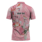Personalised Galah Cockatoo Eucalyptus Flowers Zipper Polo Shirt Australian Breast Cancer Spirit - Aussie Hoodie