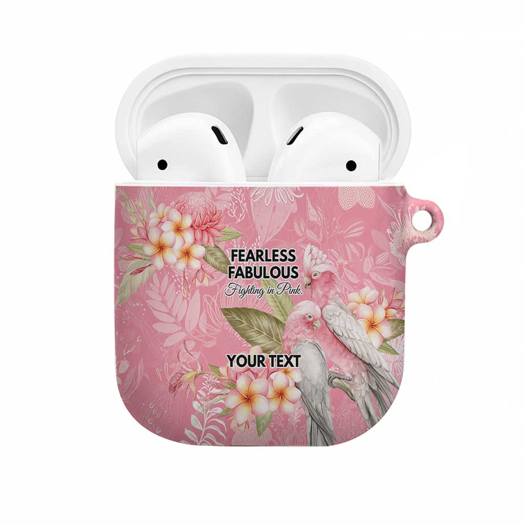Personalised Galah Cockatoo Fighting in Pink AirPods Case Australian Breast Cancer Spirit - Aussie Hoodie