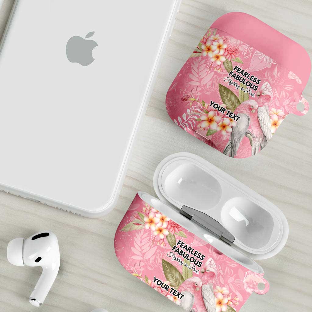 Personalised Galah Cockatoo Fighting in Pink AirPods Case Australian Breast Cancer Spirit - Aussie Hoodie