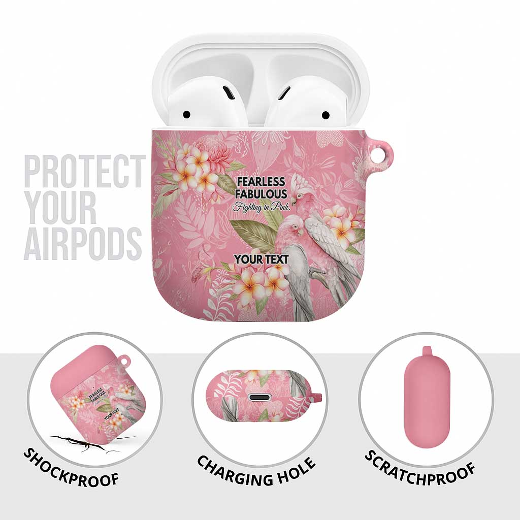 Personalised Galah Cockatoo Fighting in Pink AirPods Case Australian Breast Cancer Spirit - Aussie Hoodie