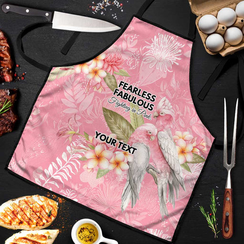 Personalised Galah Cockatoo Fighting in Pink Apron Australian Breast Cancer Spirit - Aussie Hoodie