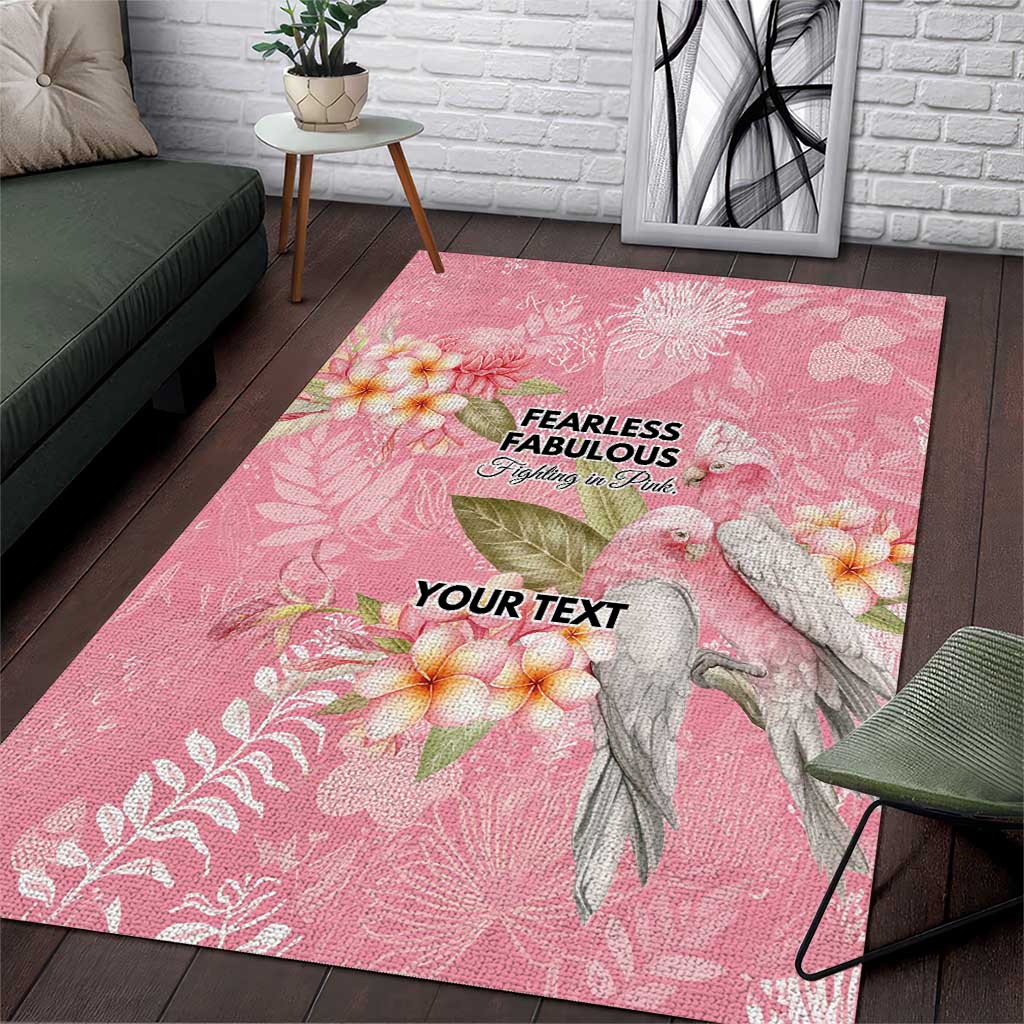 Personalised Galah Cockatoo Fighting in Pink Area Rug Australian Breast Cancer Spirit - Aussie Hoodie