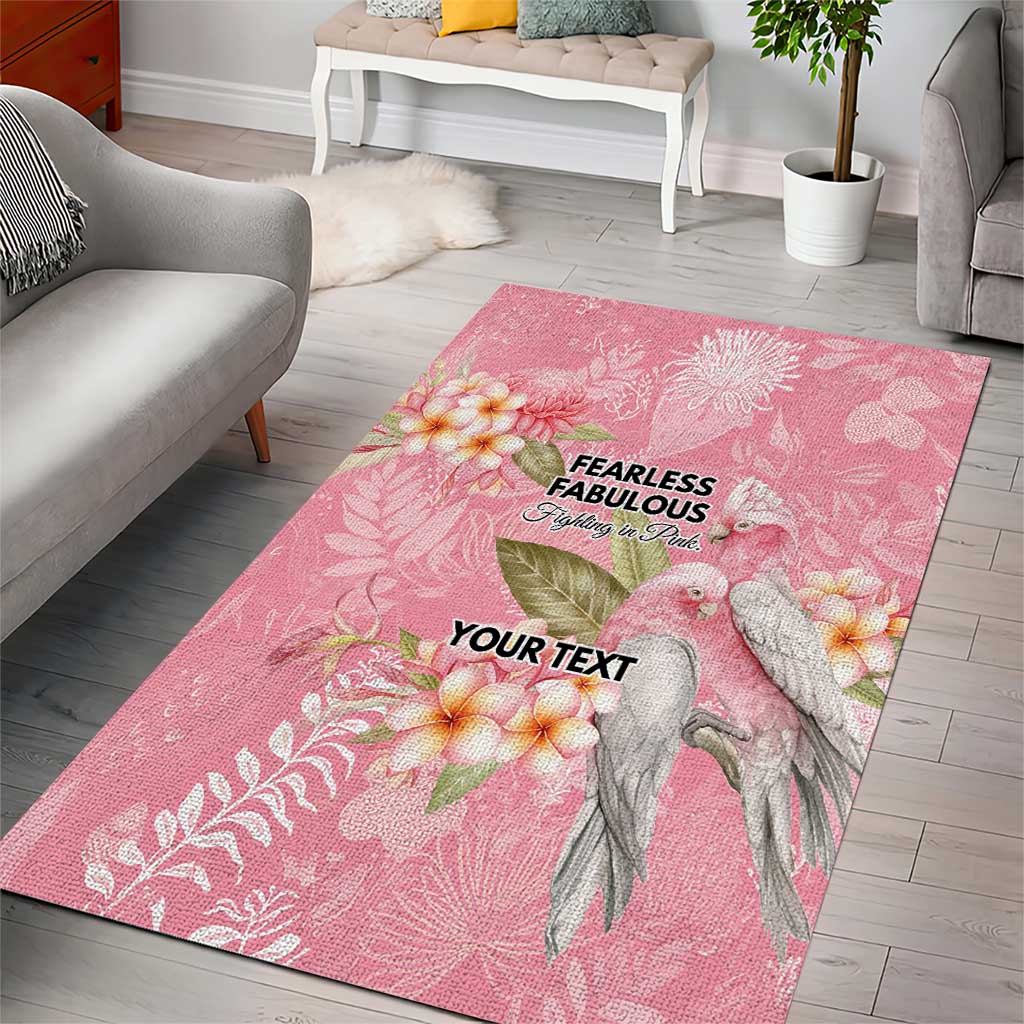 Personalised Galah Cockatoo Fighting in Pink Area Rug Australian Breast Cancer Spirit - Aussie Hoodie