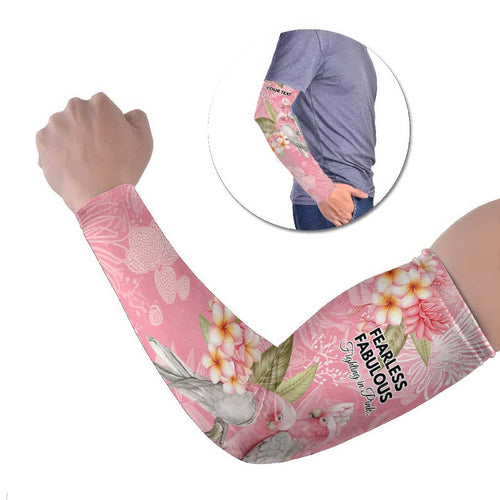 Personalised Galah Cockatoo Fighting in Pink Arm Sleeves Australian Breast Cancer Spirit - Aussie Hoodie